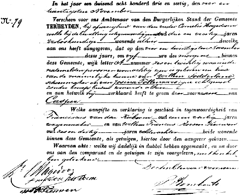 geb/ovl akte Casper zv W Sodderland - J Tollenaars